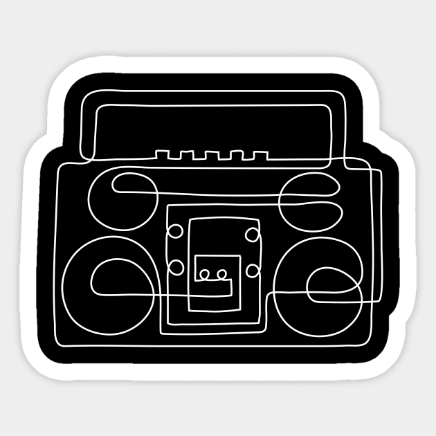 Boombox Sticker by Moe Tees